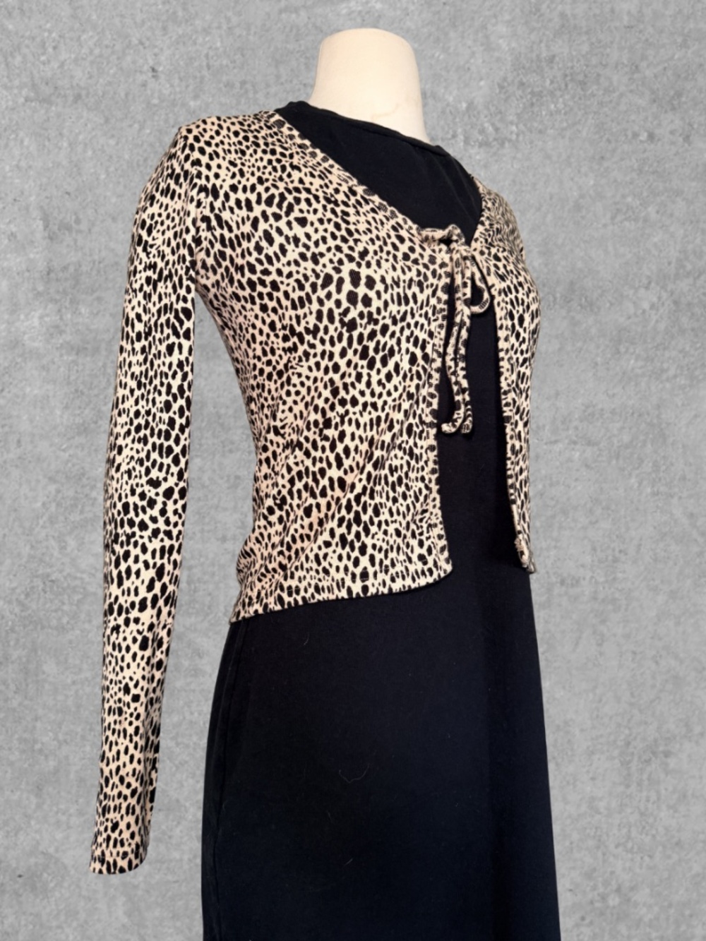 John Galt Leopard Print Cardigan | Brandy Melville Style Tie Front Top